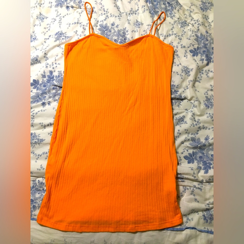 2XL Ribbed Mini Dress Orange